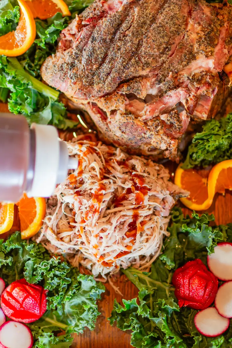 A close up of food on the table